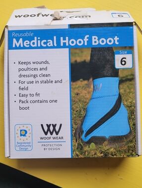 Reusable Medical Hoof Boot - Blue (Size 6)